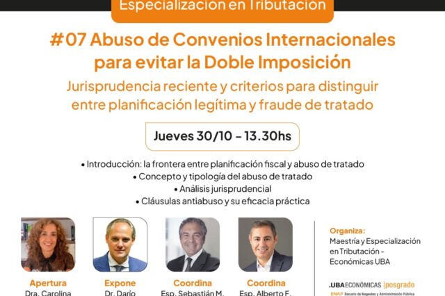 Seminario – Maestría y Especialización en Tributación