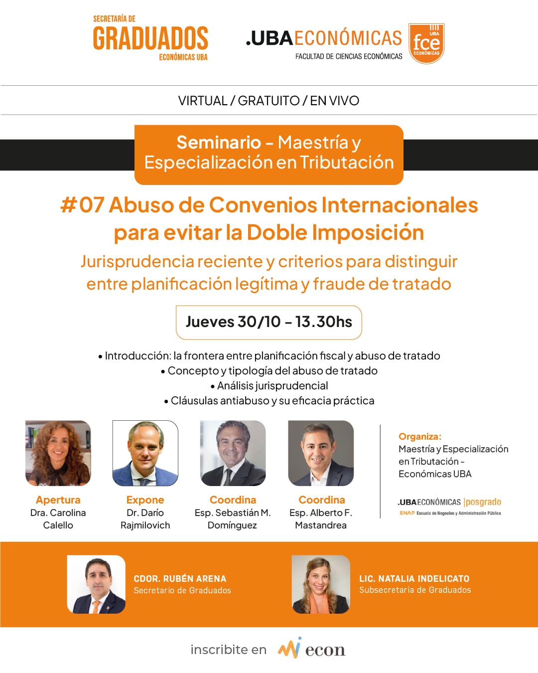 Seminario – Maestría y Especialización en Tributación