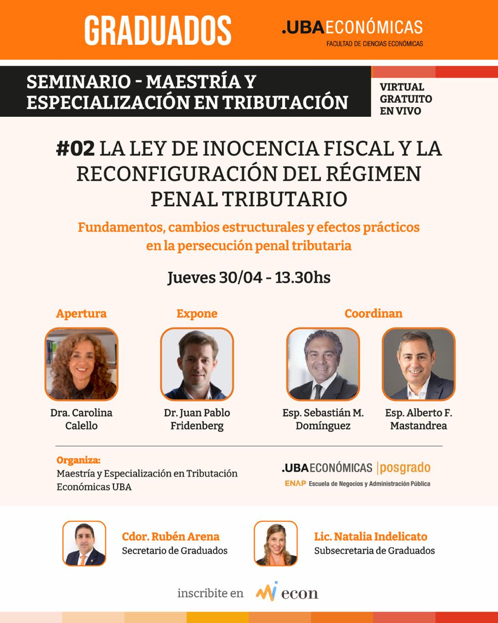 Seminario – Maestría y Especialización en Tributación