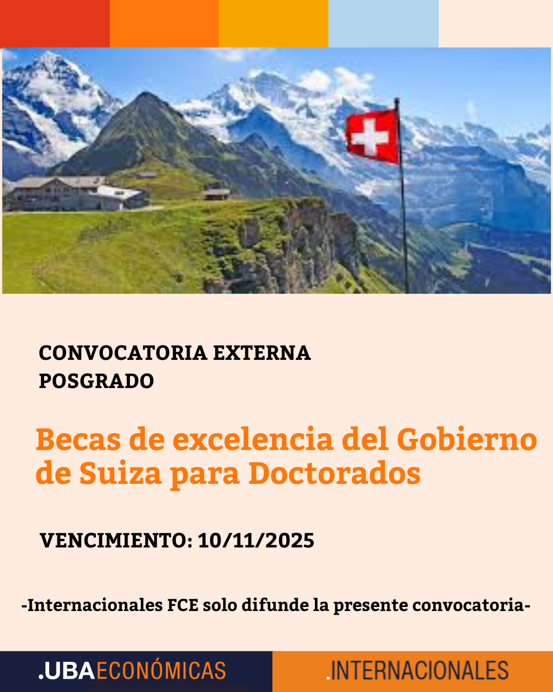Becas de excelencia del Gobierno de Suiza para Doctorados
