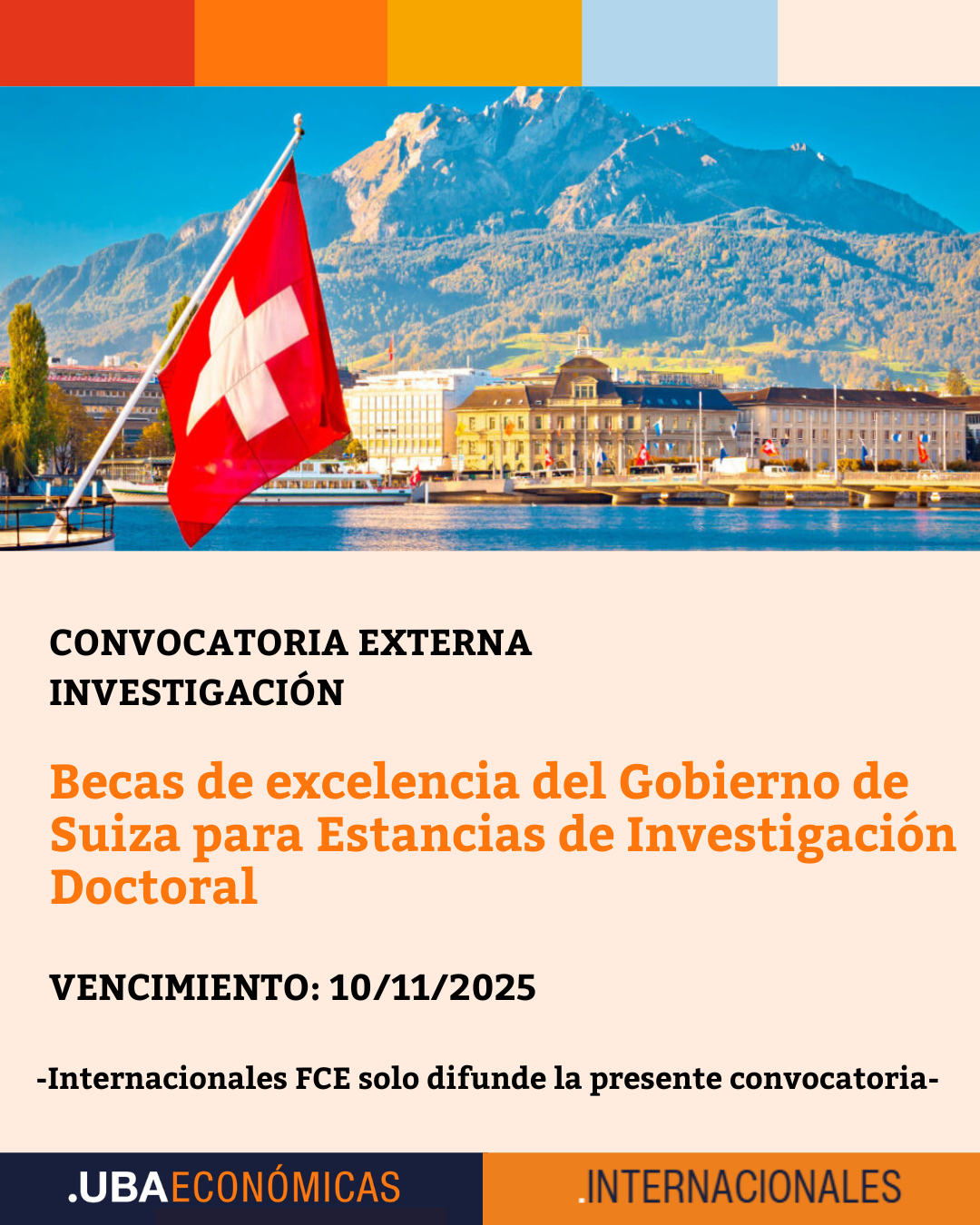 Becas de excelencia del Gobierno de Suiza para Estancias de Investigación Doctoral