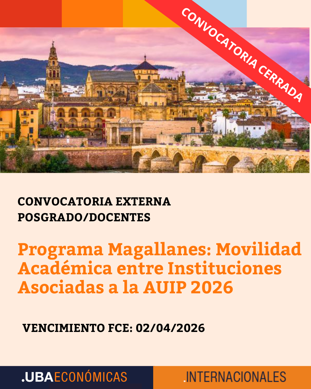 -CONVOCATORIA CERRADA- Programa Magallanes: Movilidad Académica entre Instituciones Asociadas a la AUIP 2026
