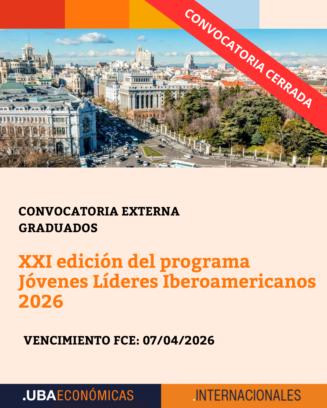 CONVOCATORIA CERRADA – XXI edición del programa Jóvenes Líderes Iberoamericanos 2026