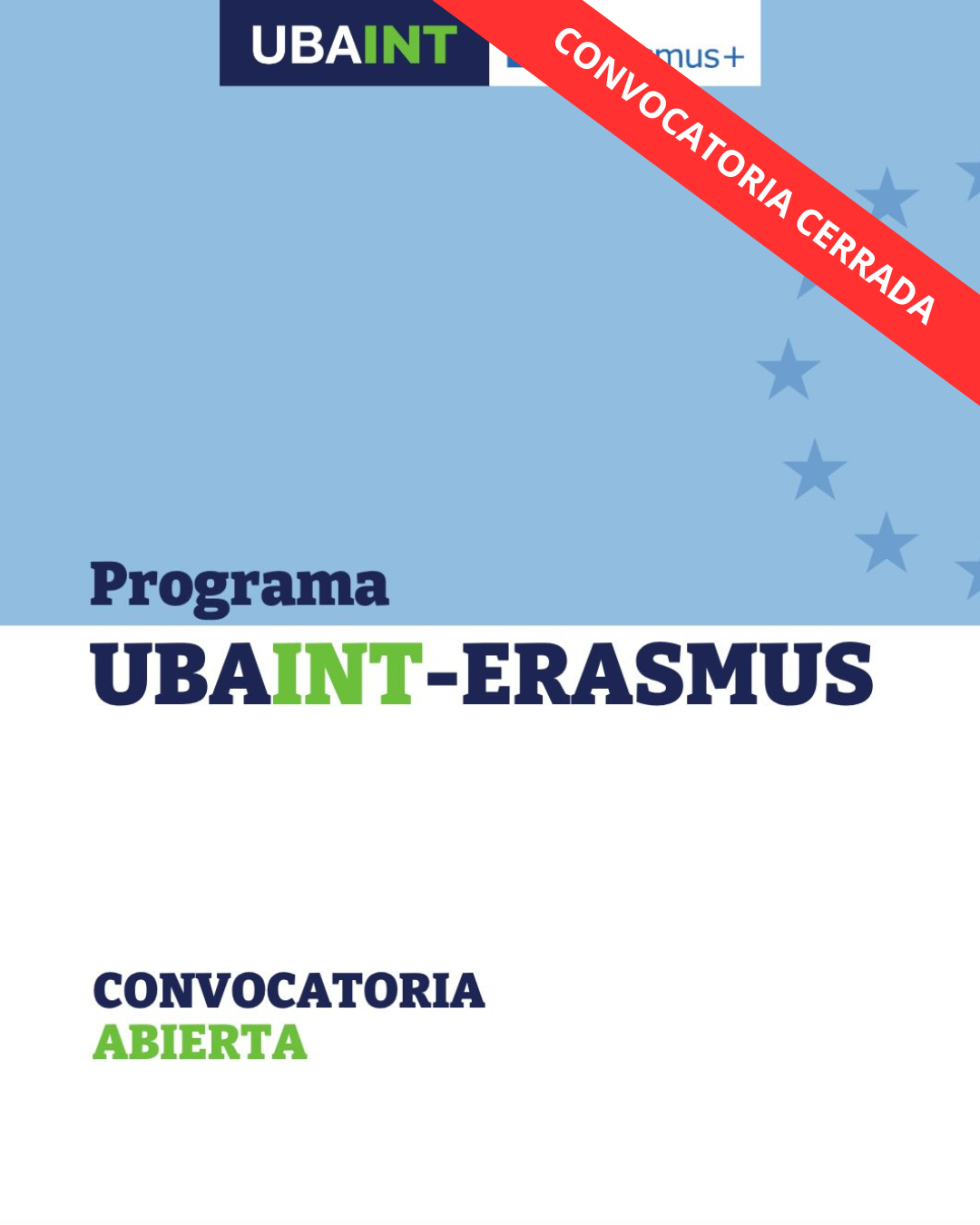 -CONVOCATORIA CERRADA- Programa UBAINT-ERASMUS 2026