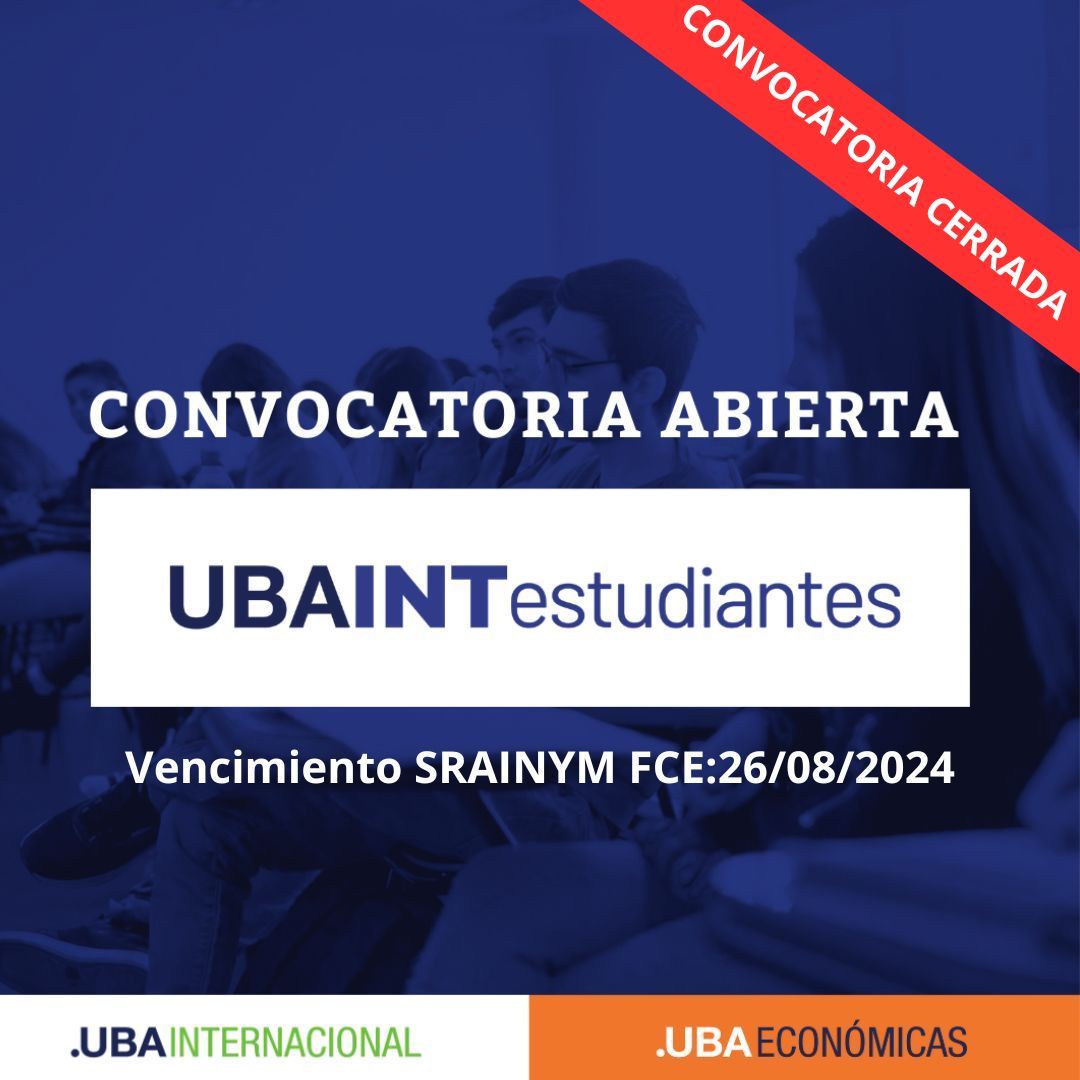 -CONVOCATORIA CERRADA- Programa UBAINT Estudiantes – 1° 2025