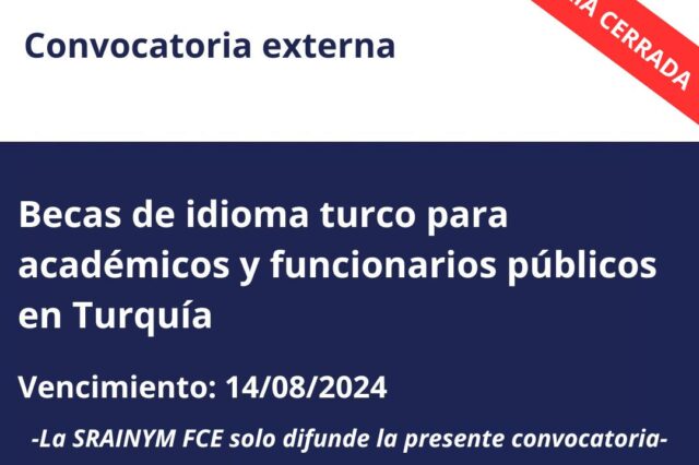 -CONVOCATORIA CERRADA- Becas de idioma turco para académicos y funcionarios públicos en Turquía