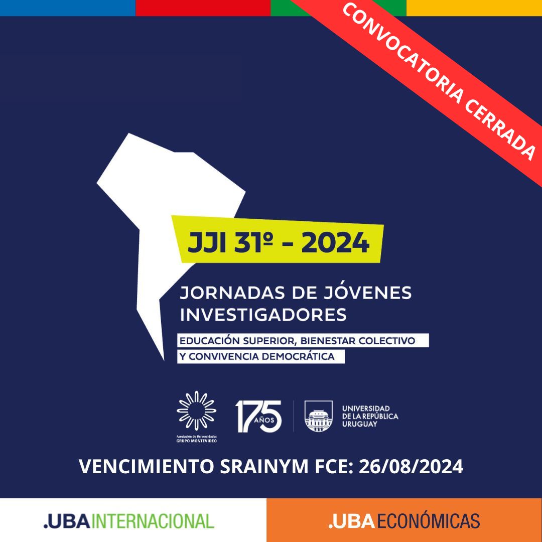 -CONVOCATORIA CERRADA- XXXI JORNADAS DE JÓVENES INVESTIGADORES. AUGM-UDELAR