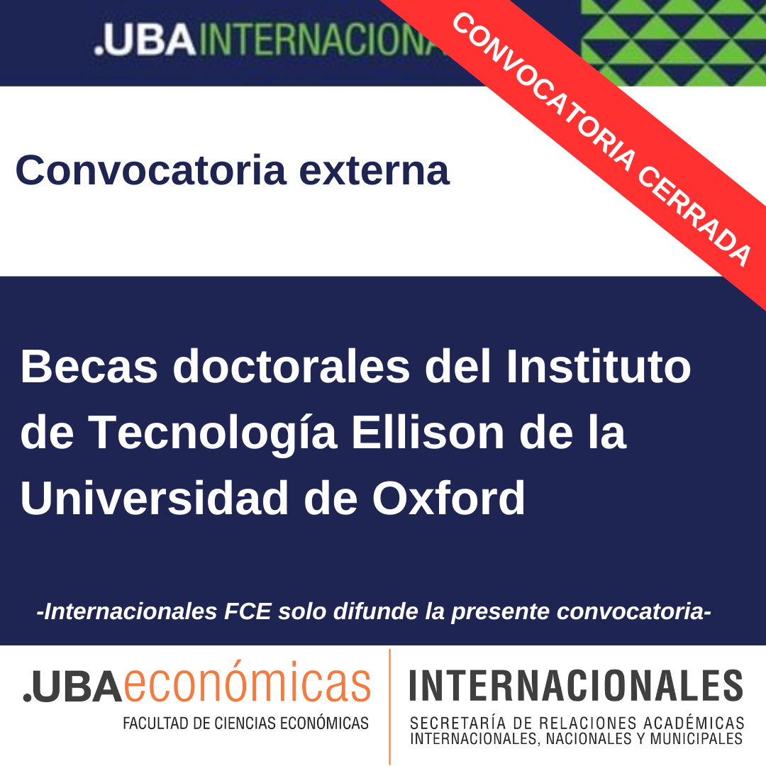 -CONVOCATORIA CERRADA- Becas doctorales del Instituto de Tecnología Ellison de la Universidad de Oxford