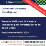 -CONVOCATORIA CERRADA- Convocatoria externa. Investigación. Premios Wellcome de Carrera Temprana par...