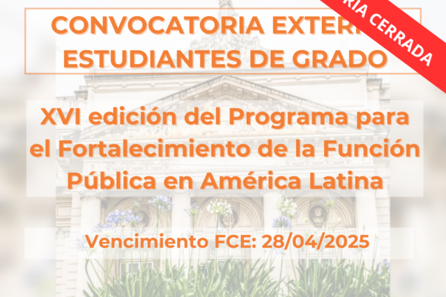 -CONVOCATORIA CERRADA- XVI edición del Programa para el Fortalecimiento de la Función Pública en América Latina