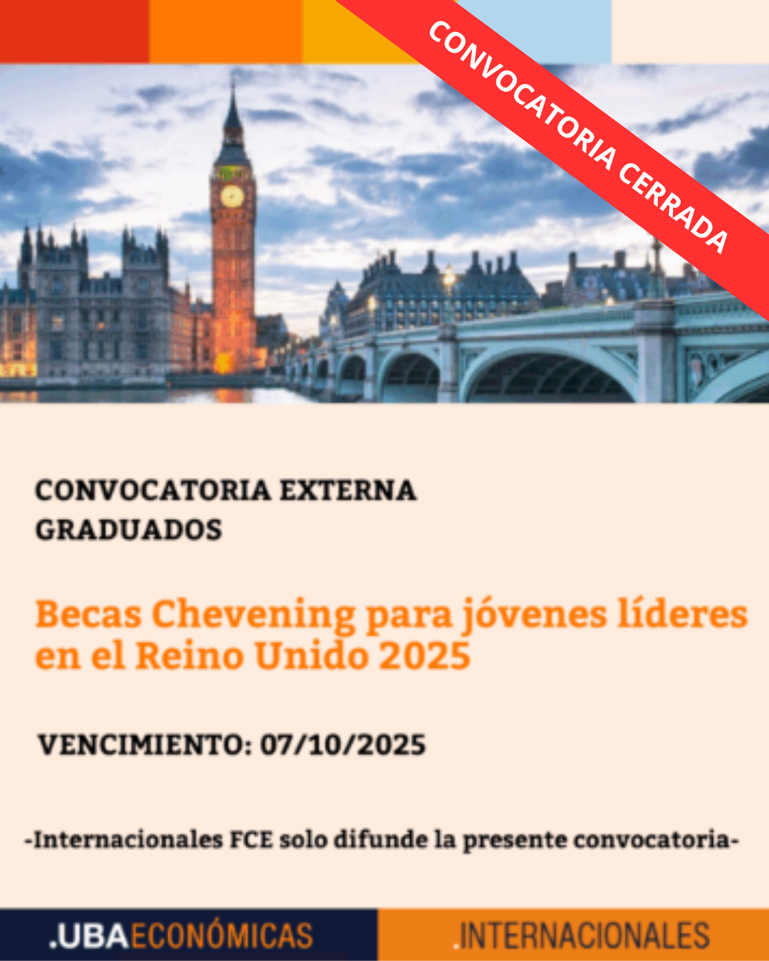 -CONVOCATORIA CERRADA- Becas Chevening para jóvenes líderes en el Reino Unido 2025