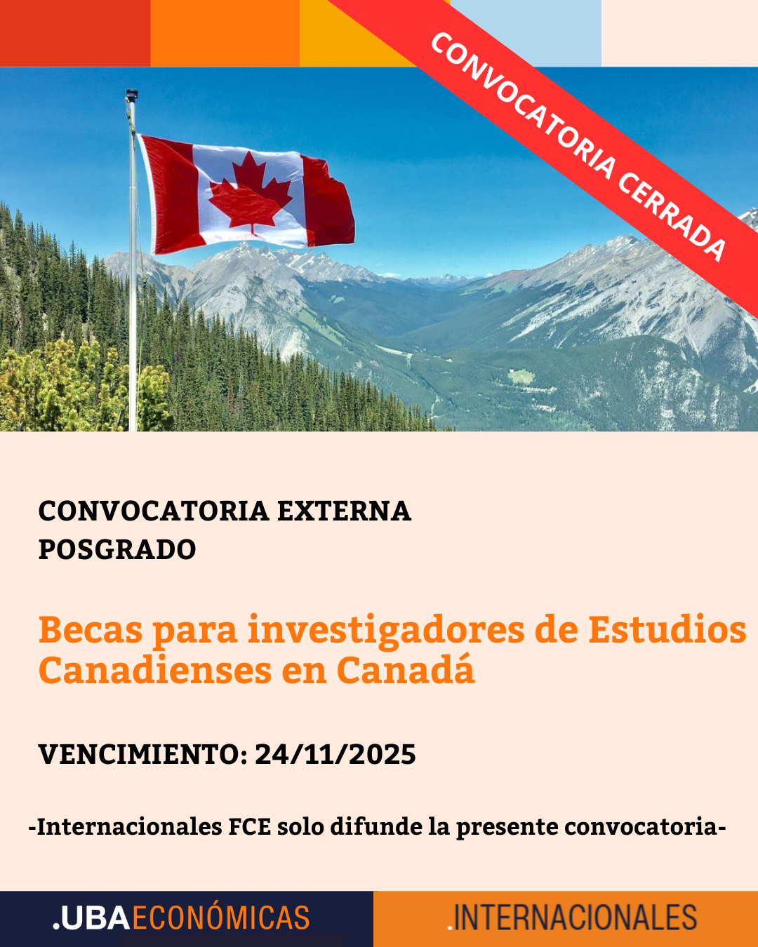 -CONVOCATORIA CERRADA- Becas para investigadores de Estudios Canadienses en Canadá