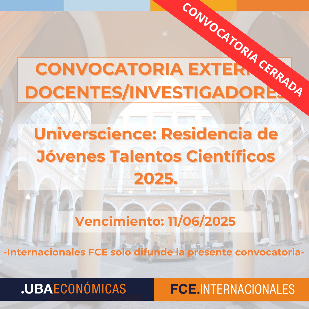-CONVOCATORIA CERRADA- Universcience: Residencia de Jóvenes Talentos Científicos 2025.