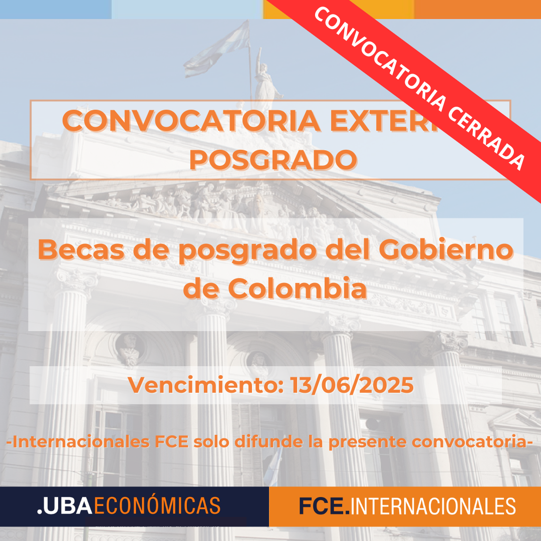 -CONVOCATORIA CERRADA- Becas de posgrado del Gobierno de Colombia