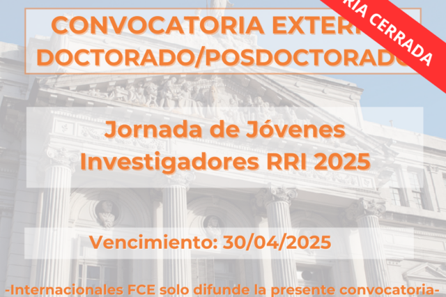 -CONVOCATORIA CERRADA- Jornada Jóvenes Investigadores RRI 2025