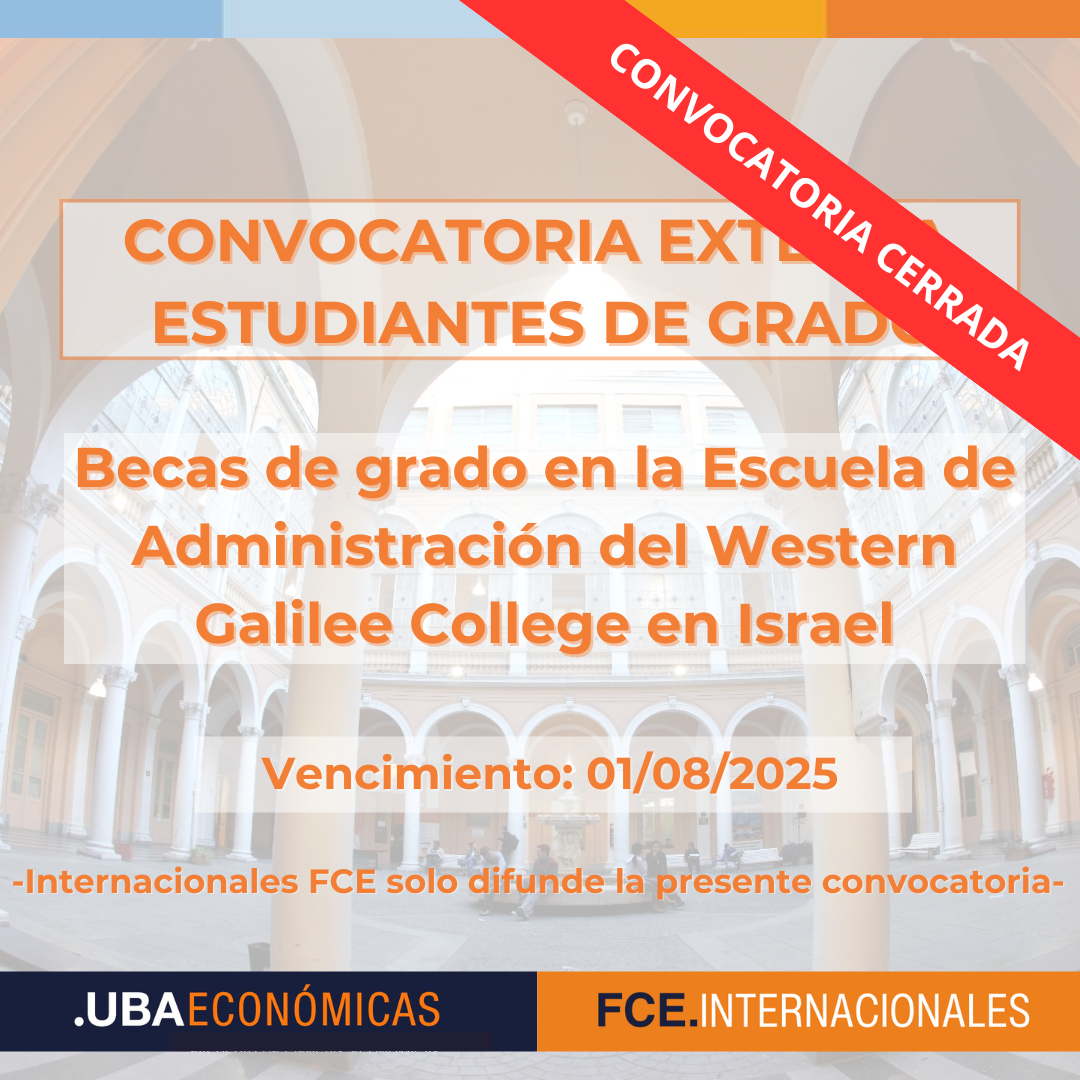 -CONVOCATORIA CERRADA- Becas de grado en la Escuela de Administración del Western Galilee College en Israel