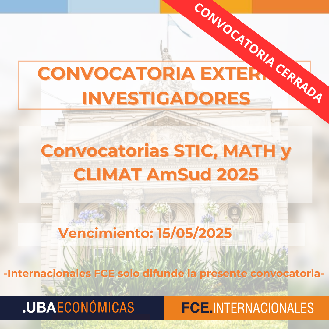 -CONVOCATORIA CERRADA- Convocatorias STIC, MATH y CLIMAT AmSud 2025