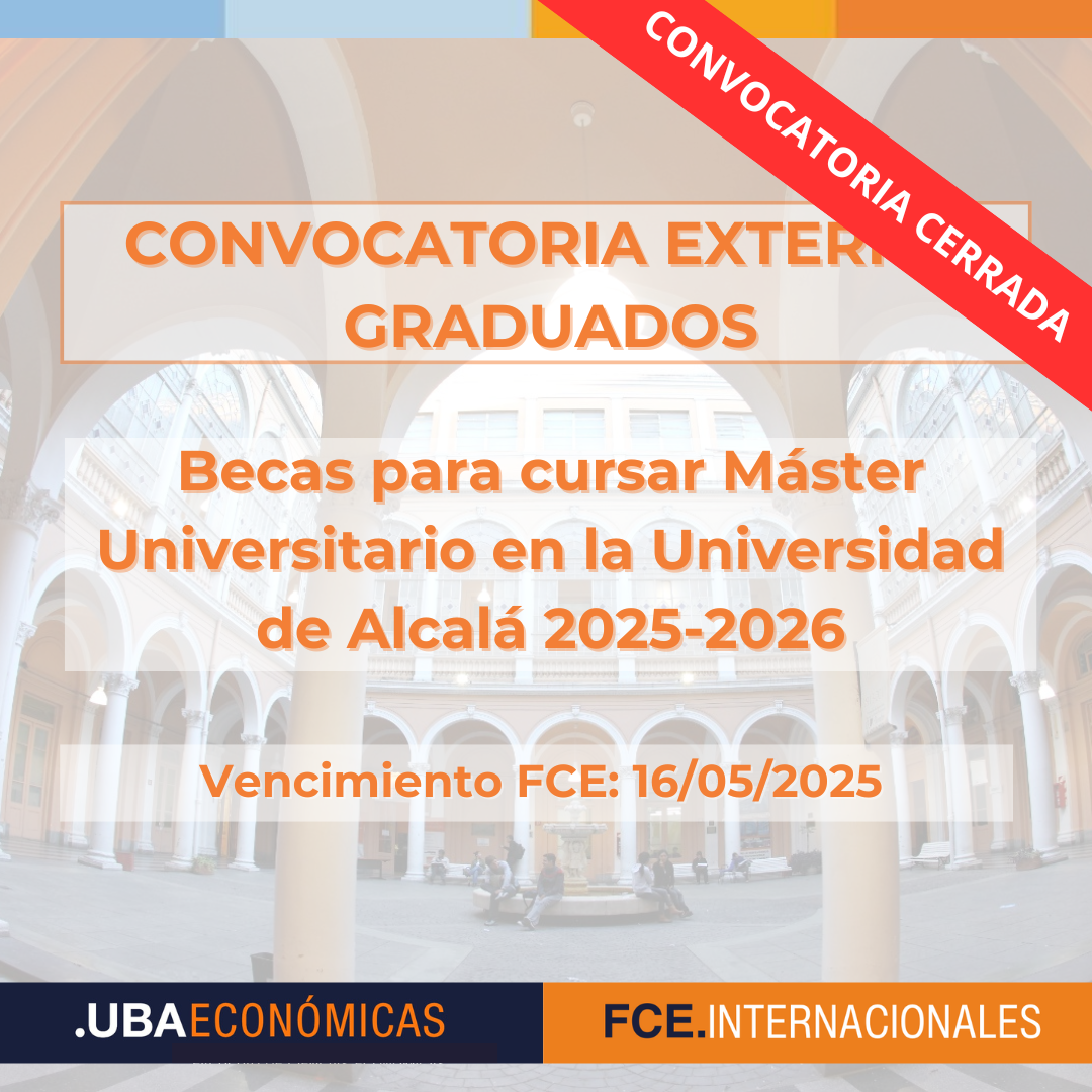 -CONVOCATORIA CERRADA- Becas para cursar Máster Universitario en la Universidad de Alcalá 2025-2026