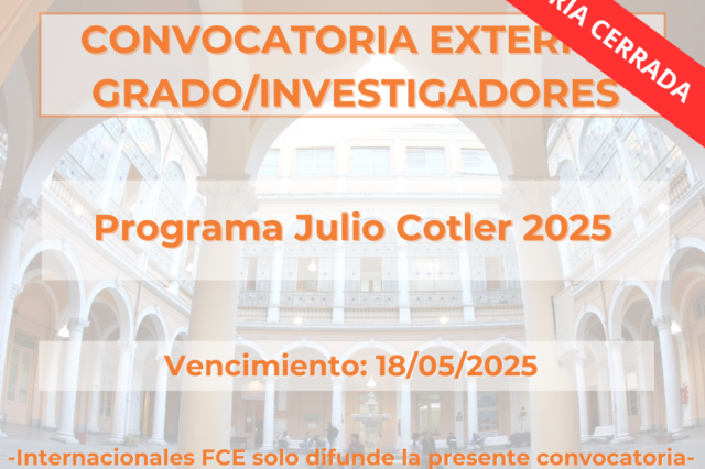 -CONVOCATORIA CERRADA- Programa Julio Cotler 2025
