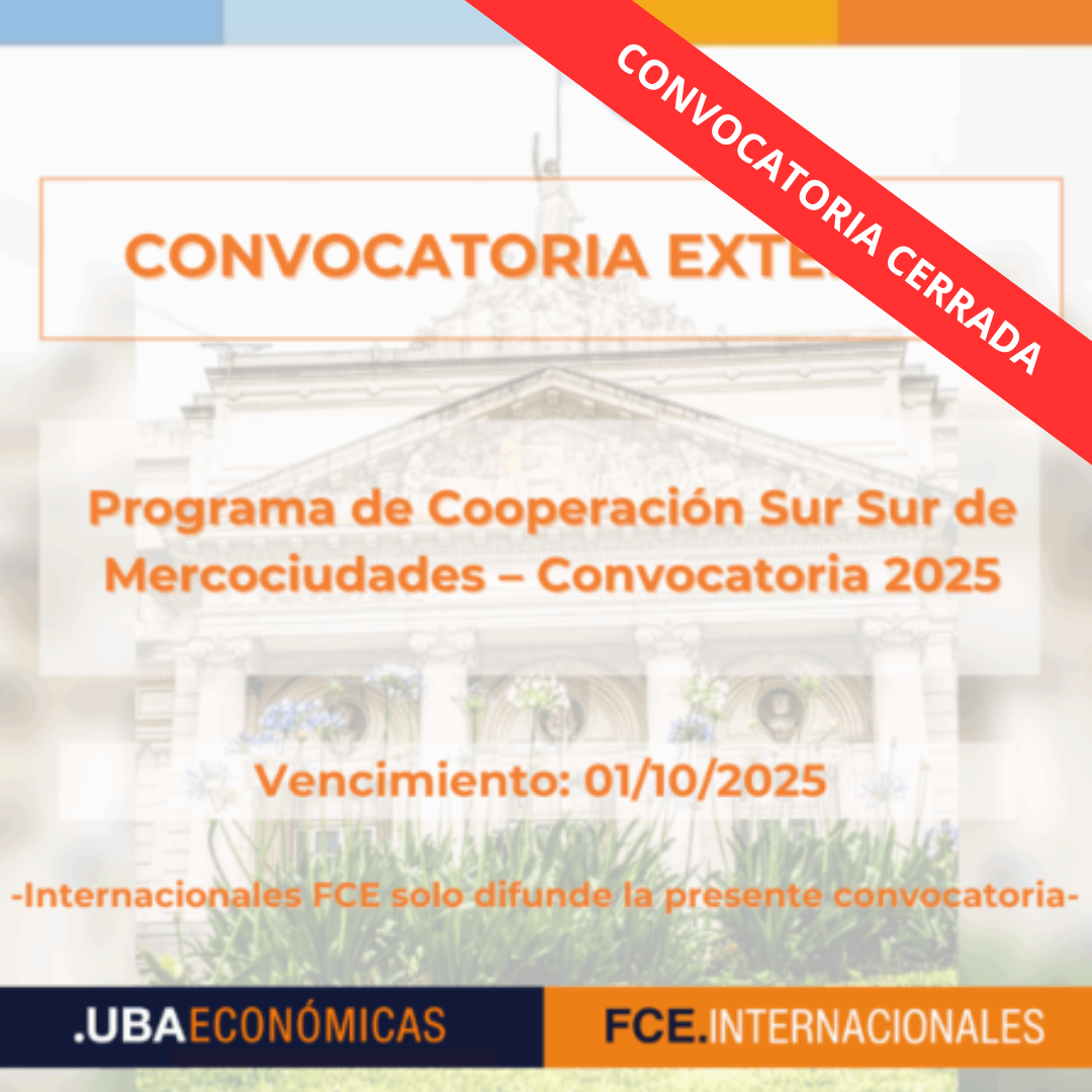 -CONVOCATORIA CERRADA- Programa de Cooperación Sur Sur de Mercociudades – Convocatoria 2025