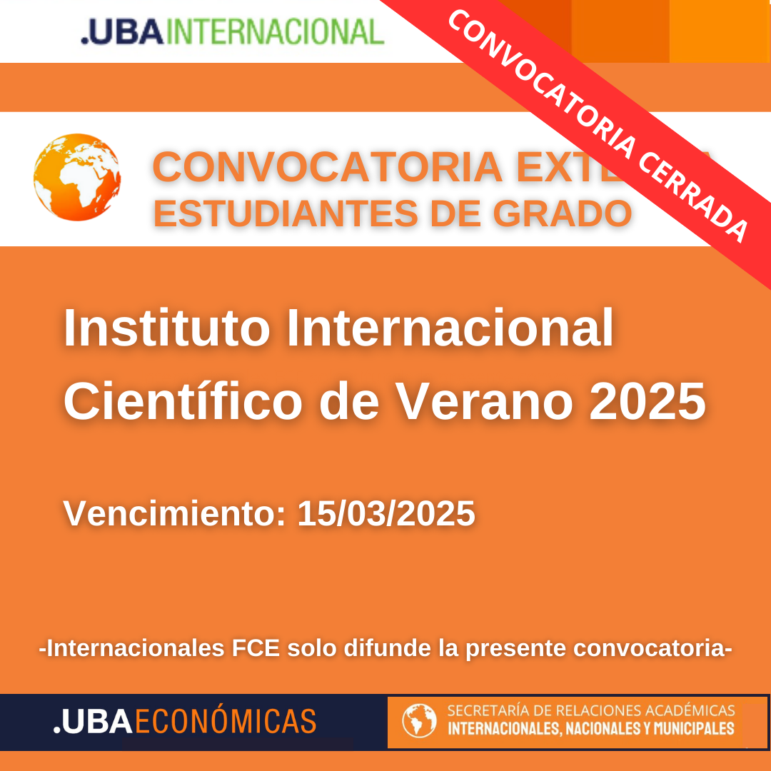 -CONVOCATORIA CERRADA-Instituto Internacional Científico de Verano 2025