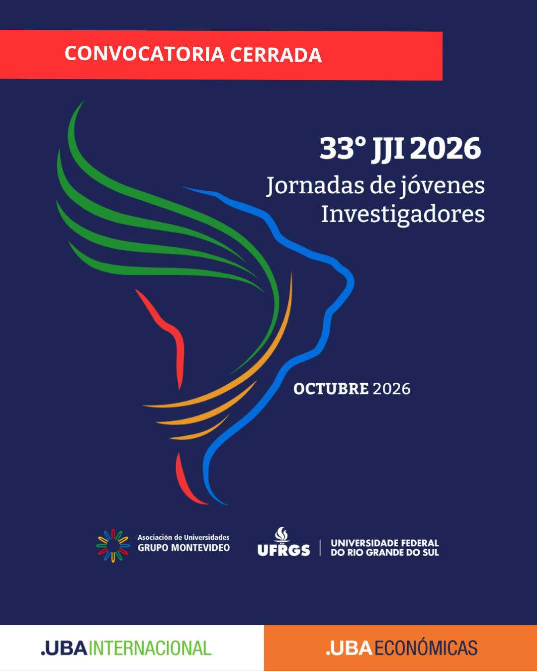 -CONVOCATORIA CERRADA- 33° Jornadas de Jóvenes Investigadores 2026 | AUGM-UFRGS