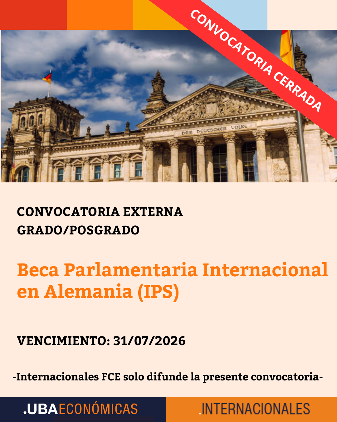 -CONVOCATORIA CERRADA- Beca Parlamentaria Internacional en Alemania (IPS)