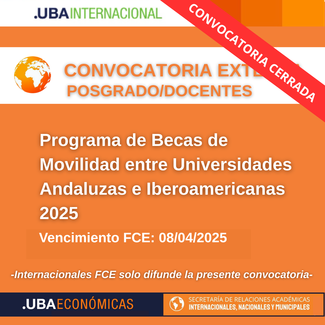 -CONVOCATORIA CERRADA-Programa de Becas de Movilidad entre Universidades Andaluzas e Iberoamericanas 2025